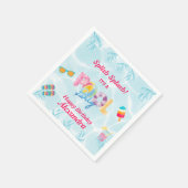 Modern Girls Splish Splash Kids Pool Party Serviette (Ecke)