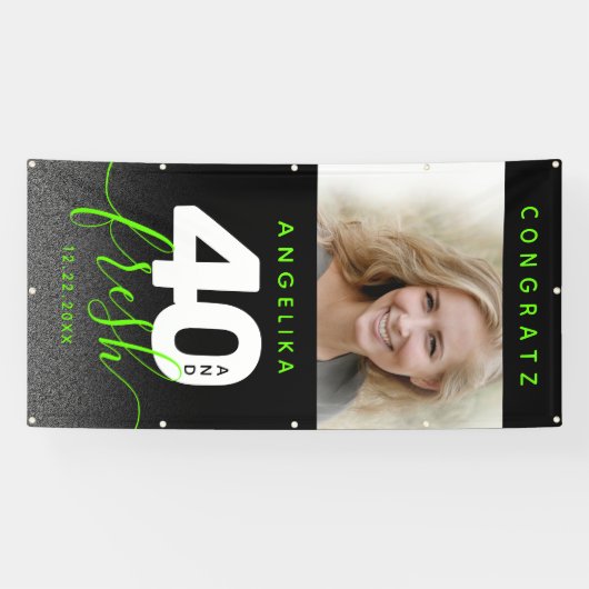 Modern Girly Bright Green 40 und Fresh Banner (Horizontal)