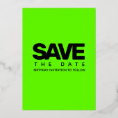 Modern Girly Bright Green 40 und Fresh Folieneinladung (Rückseite)