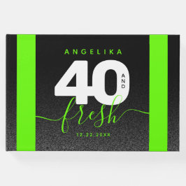 Modern Girly Bright Green 40 und Fresh Gästebuch