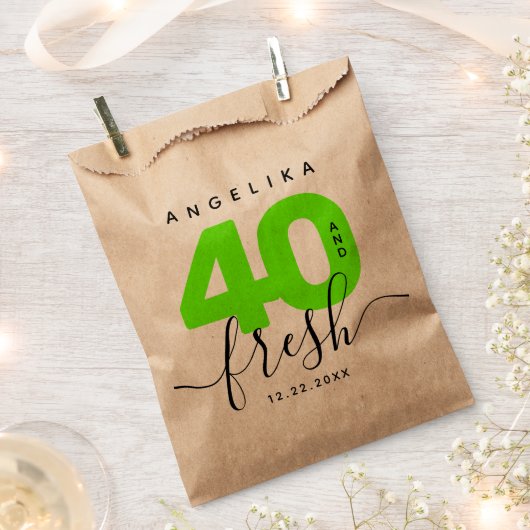 Modern Girly Bright Green 40 und Fresh Geschenktütchen (Ausgeschnitten)