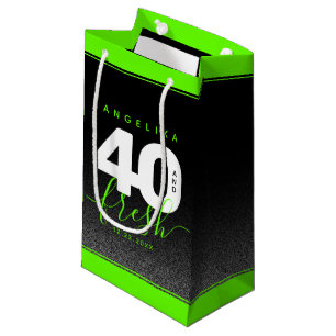 Modern Girly Bright Green 40 und Fresh Kleine Geschenktüte