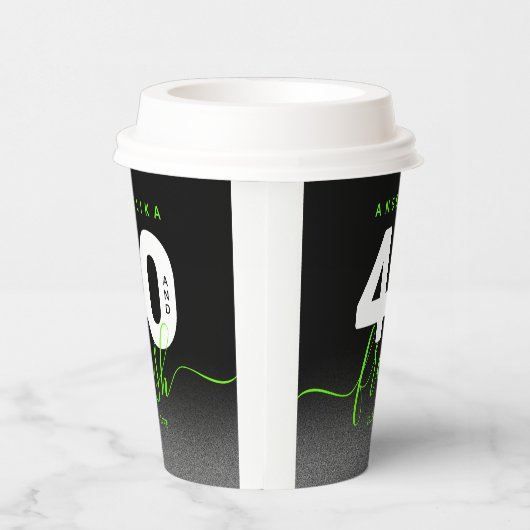 Modern Girly Bright Green 40 und Fresh Pappbecher (Rechts)