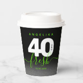 Modern Girly Bright Green 40 und Fresh Pappbecher (Vorderseite)