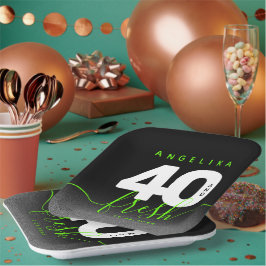 Modern Girly Bright Green 40 und Fresh Pappteller