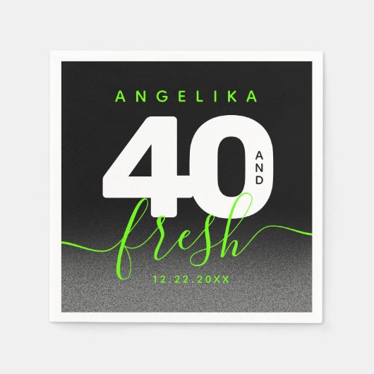 Modern Girly Bright Green 40 und Fresh Serviette (Vorderseite)