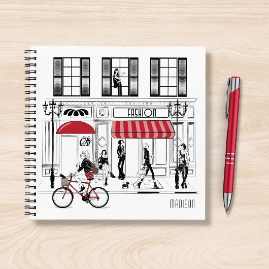 Modern Girly Chic Fashion Personalisiert Name Notizblock