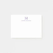 Modern Girly Chic Lila Violet Monogram Post-it Klebezettel (Vorderseite)