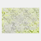 Modern Girly Chic Niedlich Kiwi Floral Glitzer Mus Geschenkpapier Set (Vorderseite)