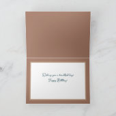 Modern Girly Daisies Floral Blume Mocha Birthday Karte (Innenseite)