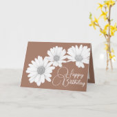 Modern Girly Daisies Floral Blume Mocha Birthday Karte (Gelbe Blume)