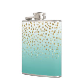 Modern Girly Gold Glitzer confetti Flachmann (Links)