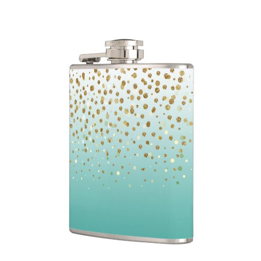 Modern Girly Gold Glitzer confetti Flachmann (Links)