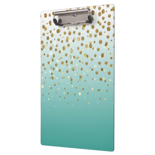 Modern Girly Gold Glitzer confetti Klemmbrett (Links)