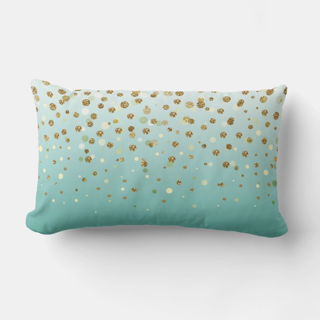 Modern Girly Gold Glitzer confetti Lendenkissen (Vorderseite)