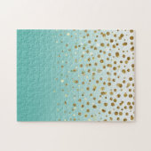 Modern Girly Gold Glitzer confetti Puzzle (Horizontal)