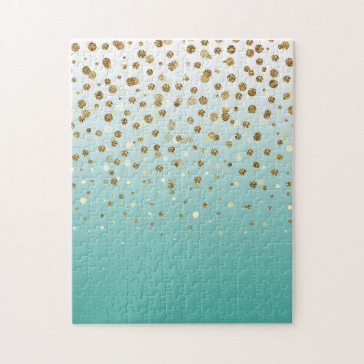 Modern Girly Gold Glitzer confetti Puzzle (Vertikal)