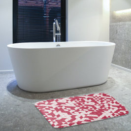 Modern Girly Magenta Pink Geometric Badematte