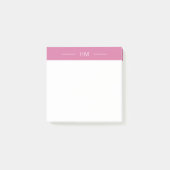 Modern Girly Pink Monogram Initialen Post-it Klebezettel (Vorderseite)