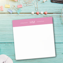 Modern Girly Pink Monogram Initialen