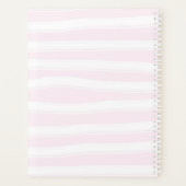 Modern Girly Pink Stripes Monogramm Anfangsname Planer (Rückseite)