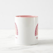 Modern Girly Rainbow Boho Pastel Pink Zweifarbige Tasse (Mittel)