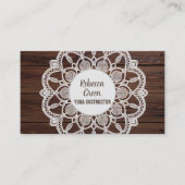 Modern Girly Rustic Woodgrain Yoga Mandala Visitenkarte (Vorderseite)