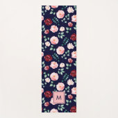 Modern Girly Stylish Monogrammed Floral Pattern Yogamatte (Vorderseite)