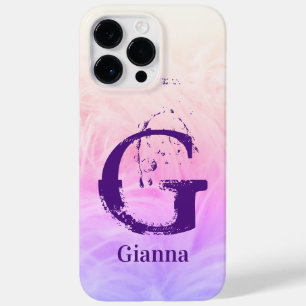 Modern Girly Stylish Trendy Simple Ombre Monogram Case-Mate iPhone 14 Pro Max Hülle