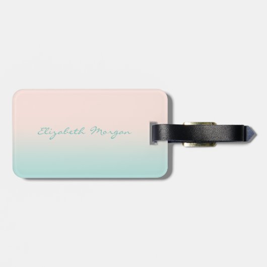 Modern Girly Whimsical Cat Gepäckanhänger (Rückseite horizontal)