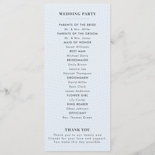 Modern Glacial Blue & Warped Grid Programm (Rückseite)