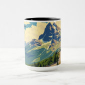 Modern Glacier National Park Retro Heritage Tasse (Zentrum)
