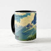 Modern Glacier National Park Retro Heritage Tasse (Vorderseite Links)