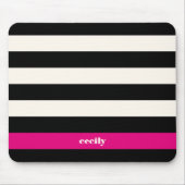 Modern Glam Black, Cream & Fuchsia Strip Mousepad (Vorne)