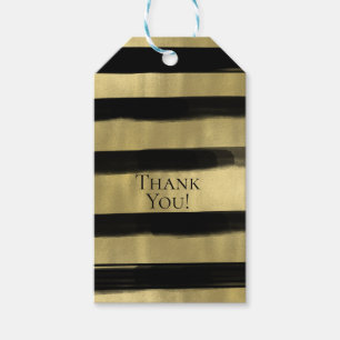 Modern Glam Black & Gold Paint Stroke Strip Geschenkanhänger
