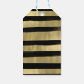 Modern Glam Black & Gold Paint Stroke Strip Geschenkanhänger (Rückseite)