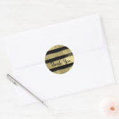 Modern Glam Black & Gold Paint Stroke Strip Runder Aufkleber (Umschlag)
