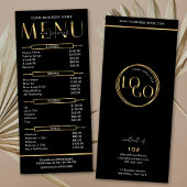 Modern Glam Black Gold Spa Beauty Salon Price List Werbekarte
