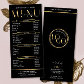 Modern Glam Black Gold Spa Beauty Salon Price List Werbekarte