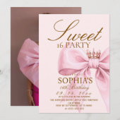 Modern Glam Blush Pink Sweet 16 Party Einladung (Vorne/Hinten)