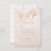 Modern glam blush rose gold calligraphy RSVP (Vorderseite)