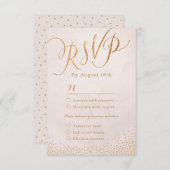 Modern glam blush rose gold calligraphy RSVP (Vorne/Hinten)