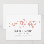 Modern Glam Chic Messe Rose Gold Save the Date (Vorne/Hinten)