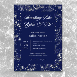 Modern Glam Diamond etwas Blaues Brautparty Einladung