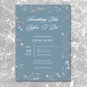 Modern Glam Diamond etwas Blaues Brautparty Einladung