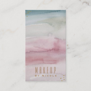 Modern Glam Dreamy Watercolor Gold Eleganter Chic Visitenkarte