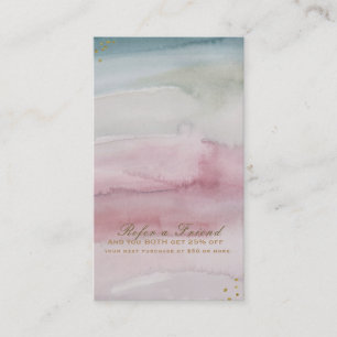 Modern Glam Dreamy Watercolor Golfen Freundlicher  Empfehlungskarte