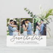 Modern Glam Foto Collage Save The Date (Stehend Vorderseite)