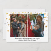 Modern Glam Gold Confetti 3 Foto Weihnachten (Rückseite)