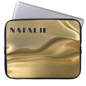 Modern Glam Gold Foil Monogram Laptopschutzhülle (Vorderseite)